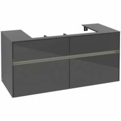 Alternative view of Villeroy & Boch Collaro Waschtischunterschrank 120cm Mit 4 Auszügen Glossy Grey Mit Beleuchtung