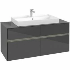 Villeroy & Boch Collaro Waschtischunterschrank 120cm Mit 4 Auszügen Glossy Grey Mit Beleuchtung -VILLEROY & BOCH shop 71606689 3