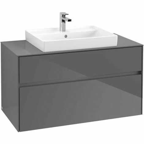 Villeroy & Boch Collaro Waschtischunterschrank 100cm mit 2 Auszügen und variabler Beckenposition Glossy Grey Mit Beleuchtung Mittig 60 cm Villeroy & Boch Collaro Waschtischunterschrank 100cm Mit 2 Auszügen Und Variabler Beckenposition Glossy Grey Mit Beleuchtung Mittig 60 Cm -VILLEROY & BOCH shop 71606750 2