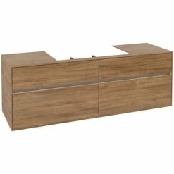 Alternative view of Villeroy & Boch Collaro Waschtischunterschrank 160cm Mit 4 Auszügen Und Variabler Beckenposition Kansas Oak Mit Beleuchtung Mittig 80 Cm