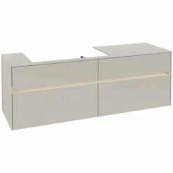 Villeroy & Boch Collaro Waschtischunterschrank 160cm Mit 4 Auszügen Und Variabler Beckenposition Soft Grey Mit Beleuchtung Links 80 Cm -VILLEROY & BOCH shop 71606769 3