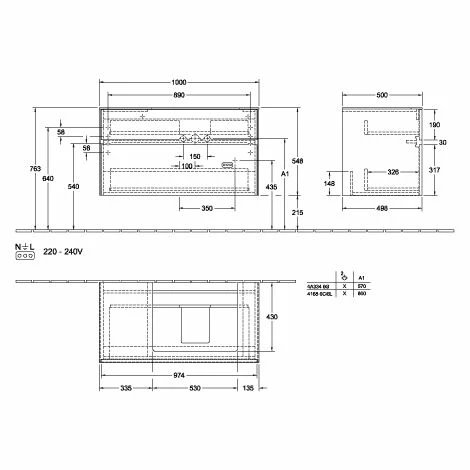 Villeroy & Boch Collaro Waschtischunterschrank 100cm Mit 2 Auszügen Und Variabler Beckenposition Glossy White Mit Beleuchtung Rechts 60 Cm 4 Villeroy & Boch Collaro Waschtischunterschrank 100cm Mit 2 Auszügen Und Variabler Beckenposition Glossy White Mit Beleuchtung Rechts 60 Cm – Bild 2