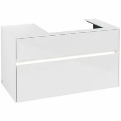 Villeroy & Boch Collaro Waschtischunterschrank 100cm Mit 2 Auszügen Und Variabler Beckenposition Glossy White Mit Beleuchtung Rechts 60 Cm 7 Villeroy & Boch Collaro Waschtischunterschrank 100cm Mit 2 Auszügen Und Variabler Beckenposition Glossy White Mit Beleuchtung Rechts 60 Cm -VILLEROY & BOCH shop 71606775 3