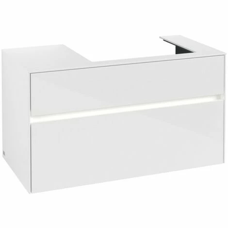 Villeroy & Boch Collaro Waschtischunterschrank 100cm Mit 2 Auszügen Und Variabler Beckenposition Glossy White Mit Beleuchtung Rechts 60 Cm 5 Villeroy & Boch Collaro Waschtischunterschrank 100cm Mit 2 Auszügen Und Variabler Beckenposition Glossy White Mit Beleuchtung Rechts 60 Cm – Bild 3