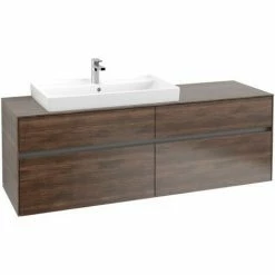Villeroy & Boch Collaro Waschtischunterschrank 160cm Mit 4 Auszügen Und Variabler Beckenposition Arizona Oak Mit Beleuchtung Links 80 Cm -VILLEROY & BOCH shop 71606783 2