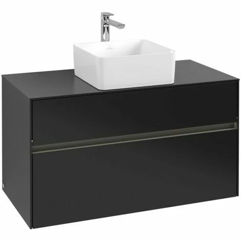 Villeroy & Boch Collaro Waschtischunterschrank 100cm mit 2 Auszügen Black Matt Lacquer Mit Beleuchtung Mittig Villeroy & Boch Collaro Waschtischunterschrank 100cm Mit 2 Auszügen Black Matt Lacquer Mit Beleuchtung Mittig -VILLEROY & BOCH shop 71606806 3