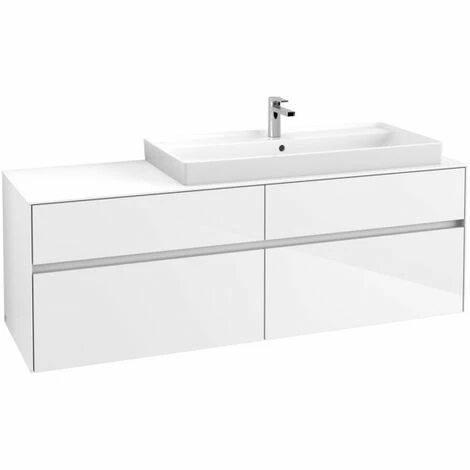 Villeroy & Boch Collaro Waschtischunterschrank 160cm mit 4 Auszügen und variabler Beckenposition Glossy White Mit Beleuchtung Rechts 100 cm Villeroy & Boch Collaro Waschtischunterschrank 160cm Mit 4 Auszügen Und Variabler Beckenposition Glossy White Mit Beleuchtung Rechts 100 Cm -VILLEROY & BOCH shop 71606817 1