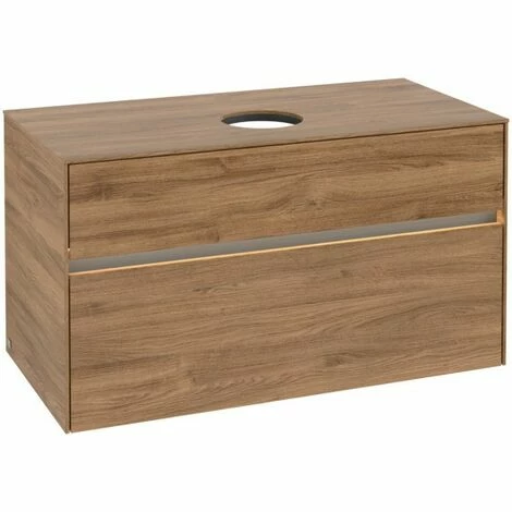 Villeroy & Boch Collaro Waschtischunterschrank 100cm Mit 2 Auszügen Kansas Oak Mit Beleuchtung Mittig 4 Villeroy & Boch Collaro Waschtischunterschrank 100cm Mit 2 Auszügen Kansas Oak Mit Beleuchtung Mittig – Bild 2