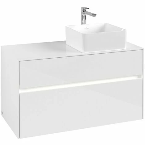 Villeroy & Boch Collaro Waschtischunterschrank 100cm mit 2 Auszügen Glossy White Mit Beleuchtung Rechts Villeroy & Boch Collaro Waschtischunterschrank 100cm Mit 2 Auszügen Glossy White Mit Beleuchtung Rechts -VILLEROY & BOCH shop 71606833 3