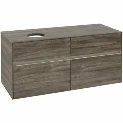 Alternative view of Villeroy & Boch Collaro Waschtischunterschrank 120cm Mit 4 Auszügen Stone Oak Mit Beleuchtung Links