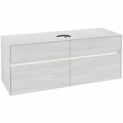 Alternative view of Villeroy & Boch Collaro Waschtischunterschrank 140cm Mit 4 Auszügen White Wood Mit Beleuchtung Mittig
