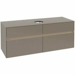 Alternative view of Villeroy & Boch Collaro Waschtischunterschrank 140cm Mit 4 Auszügen Truffle Grey Mit Beleuchtung Mittig