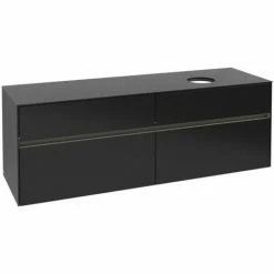 Alternative view of Villeroy & Boch Collaro Waschtischunterschrank 160cm Mit 4 Auszügen Black Matt Lacquer Mit Beleuchtung Rechts