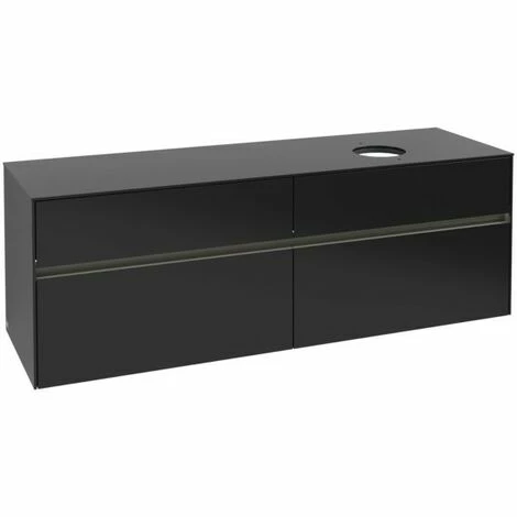 Villeroy & Boch Collaro Waschtischunterschrank 160cm Mit 4 Auszügen Black Matt Lacquer Mit Beleuchtung Rechts 4 Villeroy & Boch Collaro Waschtischunterschrank 160cm Mit 4 Auszügen Black Matt Lacquer Mit Beleuchtung Rechts – Bild 2