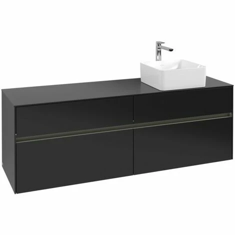 Villeroy & Boch Collaro Waschtischunterschrank 160cm Mit 4 Auszügen Black Matt Lacquer Mit Beleuchtung Rechts 5 Villeroy & Boch Collaro Waschtischunterschrank 160cm Mit 4 Auszügen Black Matt Lacquer Mit Beleuchtung Rechts – Bild 3