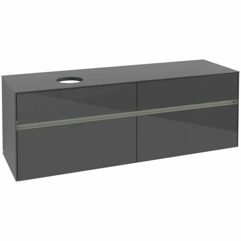 Villeroy & Boch Collaro Waschtischunterschrank 160cm Mit 4 Auszügen Glossy Grey Mit Beleuchtung Links 4 Villeroy & Boch Collaro Waschtischunterschrank 160cm Mit 4 Auszügen Glossy Grey Mit Beleuchtung Links – Bild 2