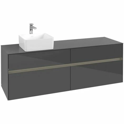 Villeroy & Boch Collaro Waschtischunterschrank 160cm Mit 4 Auszügen Glossy Grey Mit Beleuchtung Links 5 Villeroy & Boch Collaro Waschtischunterschrank 160cm Mit 4 Auszügen Glossy Grey Mit Beleuchtung Links – Bild 3
