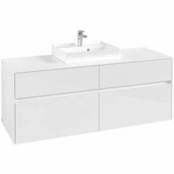 Villeroy & Boch Collaro Waschtischunterschrank Mit 4 Auszügen 140 Cm Glossy White Ohne Beleuchtung Mittig -VILLEROY & BOCH shop 71606873 2