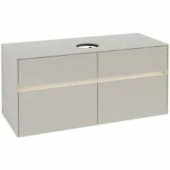Alternative view of Villeroy & Boch Collaro Waschtischunterschrank 120cm Mit 4 Auszügen Soft Grey Mit Beleuchtung Mittig