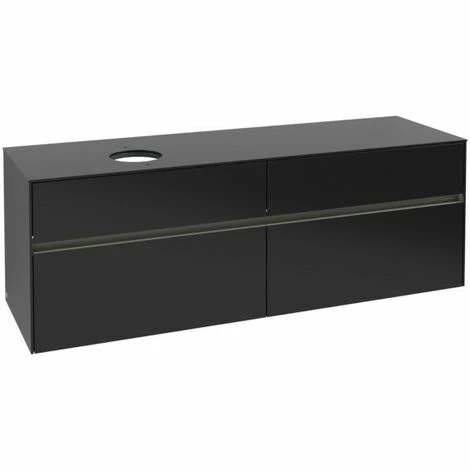 Villeroy & Boch Collaro Waschtischunterschrank 160cm Mit 4 Auszügen Black Matt Lacquer Mit Beleuchtung Links 4 Villeroy & Boch Collaro Waschtischunterschrank 160cm Mit 4 Auszügen Black Matt Lacquer Mit Beleuchtung Links – Bild 2
