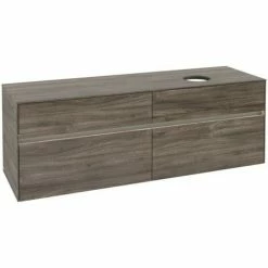 Alternative view of Villeroy & Boch Collaro Waschtischunterschrank 160cm Mit 4 Auszügen Stone Oak Mit Beleuchtung Rechts