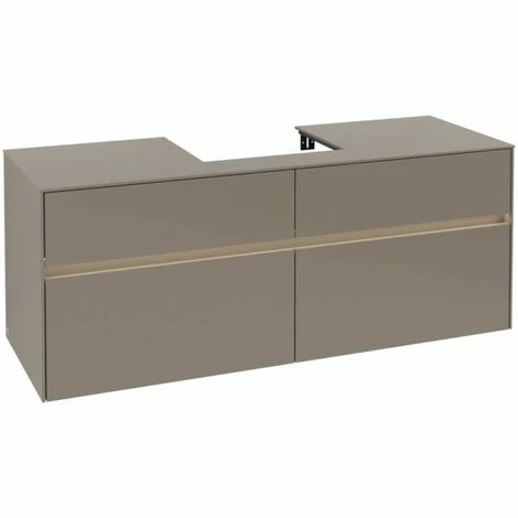 Villeroy & Boch Collaro Waschtischunterschrank Mit 4 Auszügen 140 Cm Truffle Grey Mit Beleuchtung Mittig 4 Villeroy & Boch Collaro Waschtischunterschrank Mit 4 Auszügen 140 Cm Truffle Grey Mit Beleuchtung Mittig – Bild 2