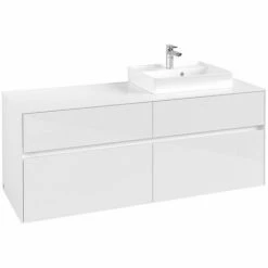 Villeroy & Boch Collaro Waschtischunterschrank Mit 4 Auszügen 140 Cm Glossy White Ohne Beleuchtung Rechts -VILLEROY & BOCH shop 71606896 2