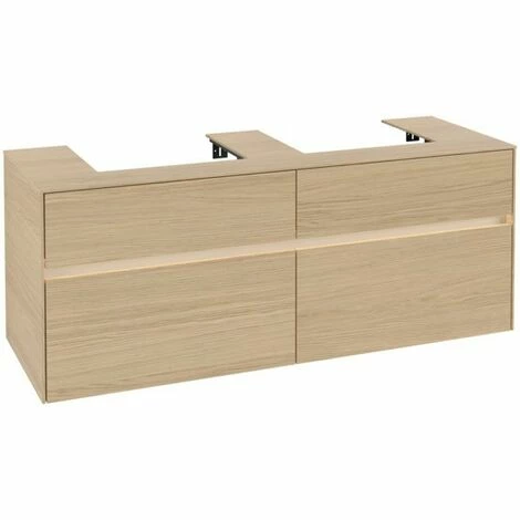 Villeroy & Boch Collaro Waschtischunterschrank 140cm Mit 4 Auszügen Für 2 Waschtische Nordic Oak Mit Beleuchtung 4 Villeroy & Boch Collaro Waschtischunterschrank 140cm Mit 4 Auszügen Für 2 Waschtische Nordic Oak Mit Beleuchtung – Bild 2