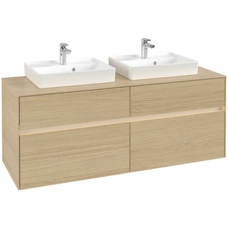 Villeroy & Boch Collaro Waschtischunterschrank 140cm Mit 4 Auszügen Für 2 Waschtische Nordic Oak Mit Beleuchtung 5 Villeroy & Boch Collaro Waschtischunterschrank 140cm Mit 4 Auszügen Für 2 Waschtische Nordic Oak Mit Beleuchtung – Bild 3
