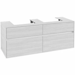Alternative view of Villeroy & Boch Collaro Waschtischunterschrank 140cm Mit 4 Auszügen Für 2 Waschtische White Wood Ohne Beleuchtung