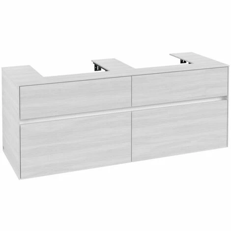 Villeroy & Boch Collaro Waschtischunterschrank 140cm Mit 4 Auszügen Für 2 Waschtische White Wood Ohne Beleuchtung 4 Villeroy & Boch Collaro Waschtischunterschrank 140cm Mit 4 Auszügen Für 2 Waschtische White Wood Ohne Beleuchtung – Bild 2