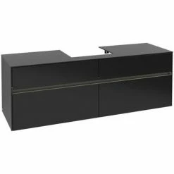 Villeroy & Boch Collaro Waschtischunterschrank 160cm Mit 4 Auszügen Black Matt Lacquer Mit Beleuchtung Mittig -VILLEROY & BOCH shop 71606903 2