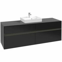 Villeroy & Boch Collaro Waschtischunterschrank 160cm Mit 4 Auszügen Black Matt Lacquer Mit Beleuchtung Mittig -VILLEROY & BOCH shop 71606903 3