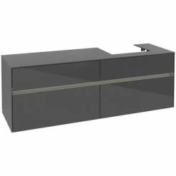 Alternative view of Villeroy & Boch Collaro Waschtischunterschrank 160cm Mit 4 Auszügen Glossy Grey Mit Beleuchtung Rechts