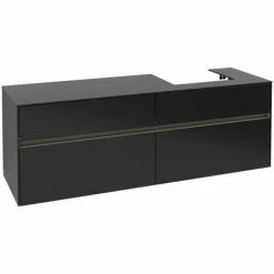 Alternative view of Villeroy & Boch Collaro Waschtischunterschrank 160cm Mit 4 Auszügen Black Matt Lacquer Mit Beleuchtung Rechts