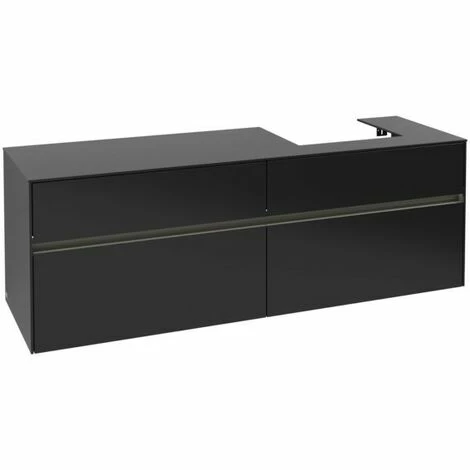 Villeroy & Boch Collaro Waschtischunterschrank 160cm Mit 4 Auszügen Black Matt Lacquer Mit Beleuchtung Rechts 4 Villeroy & Boch Collaro Waschtischunterschrank 160cm Mit 4 Auszügen Black Matt Lacquer Mit Beleuchtung Rechts – Bild 2