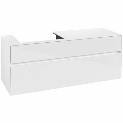 Villeroy & Boch Collaro Waschtischunterschrank Mit 4 Auszügen 140 Cm Glossy White Ohne Beleuchtung Links 3 Villeroy & Boch Collaro Waschtischunterschrank Mit 4 Auszügen 140 Cm Glossy White Ohne Beleuchtung Links