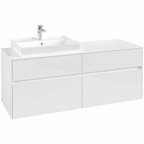 Villeroy & Boch Collaro Waschtischunterschrank Mit 4 Auszügen 140 Cm Glossy White Ohne Beleuchtung Links 4 Villeroy & Boch Collaro Waschtischunterschrank Mit 4 Auszügen 140 Cm Glossy White Ohne Beleuchtung Links – Bild 2