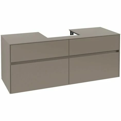 Villeroy & Boch Collaro Waschtischunterschrank Mit 4 Auszügen 140 Cm Truffle Grey Ohne Beleuchtung Mittig 4 Villeroy & Boch Collaro Waschtischunterschrank Mit 4 Auszügen 140 Cm Truffle Grey Ohne Beleuchtung Mittig – Bild 2