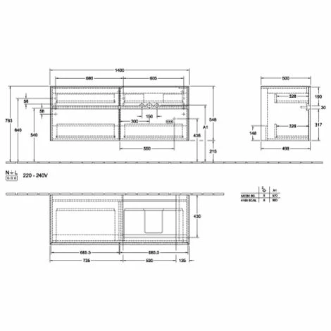 Villeroy & Boch Collaro Waschtischunterschrank mit 4 Auszügen 140 cm Glossy White Mit Beleuchtung Rechts Villeroy & Boch Collaro Waschtischunterschrank Mit 4 Auszügen 140 Cm Glossy White Mit Beleuchtung Rechts -VILLEROY & BOCH shop 71606928 1