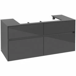 Alternative view of Villeroy & Boch Collaro Waschtischunterschrank 120cm Mit 4 Auszügen Glossy Grey Ohne Beleuchtung