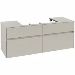 Alternative view of Villeroy & Boch Collaro Waschtischunterschrank 140cm Mit 4 Auszügen Soft Grey Ohne Beleuchtung Mittig