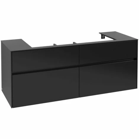 Villeroy & Boch Collaro Waschtischunterschrank 140cm Mit 4 Auszügen Black Matt Lacquer Ohne Beleuchtung 4 Villeroy & Boch Collaro Waschtischunterschrank 140cm Mit 4 Auszügen Black Matt Lacquer Ohne Beleuchtung – Bild 2