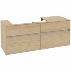 Alternative view of Villeroy & Boch Collaro Waschtischunterschrank 140cm Mit 4 Auszügen Nordic Oak Ohne Beleuchtung Links