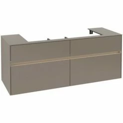 Alternative view of Villeroy & Boch Collaro Waschtischunterschrank 140cm Mit 4 Auszügen Truffle Grey Mit Beleuchtung