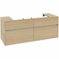 Alternative view of Villeroy & Boch Collaro Waschtischunterschrank 140cm Mit 4 Auszügen Nordic Oak Ohne Beleuchtung