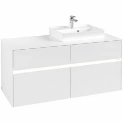 Villeroy & Boch Collaro Waschtischunterschrank Mit 4 Auszügen 120 Cm White Matt Mit Beleuchtung Rechts -VILLEROY & BOCH shop 71606968 3
