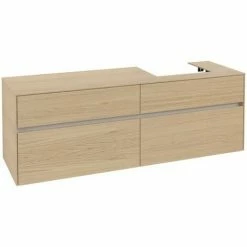 Alternative view of Villeroy & Boch Collaro Waschtischunterschrank 160cm Mit 4 Auszügen Nordic Oak Ohne Beleuchtung Rechts