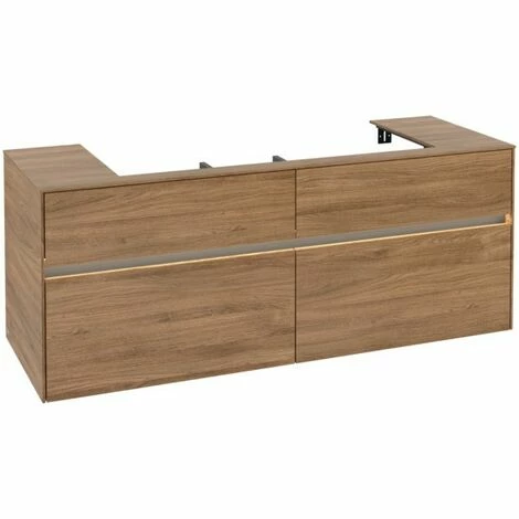 Villeroy & Boch Collaro Waschtischunterschrank 140cm Mit 4 Auszügen Kansas Oak Mit Beleuchtung 4 Villeroy & Boch Collaro Waschtischunterschrank 140cm Mit 4 Auszügen Kansas Oak Mit Beleuchtung – Bild 2