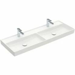 Villeroy & Boch Collaro Schrank-Doppelwaschtisch 130cm Ungeschliffen Mit 2 Hahnlöchern Ohne Überlauf Stone White Mit CeramicPlus Beschichtung 7 Villeroy & Boch Collaro Schrank-Doppelwaschtisch 130cm Ungeschliffen Mit 2 Hahnlöchern Ohne Überlauf Stone White Mit CeramicPlus Beschichtung -VILLEROY & BOCH shop 71868379 3
